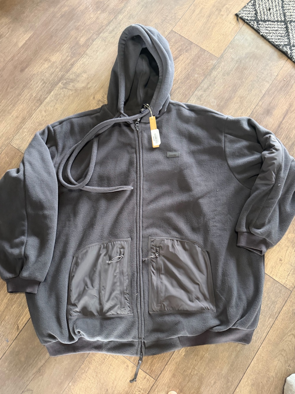 SKIMS Men's Lightweight Hooded Zip Jacket - Charcoal